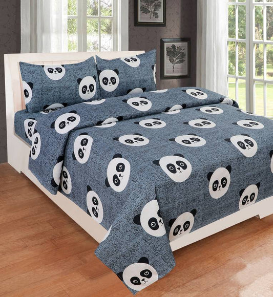 Home Pictures 120 TC Microfiber Double Cartoon Flat Bedsheet  (Pack of Double bed size and 2 pillow cover)😍😍