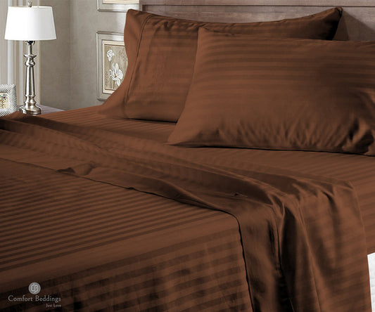 Chocolate Stripe Bed Sheets